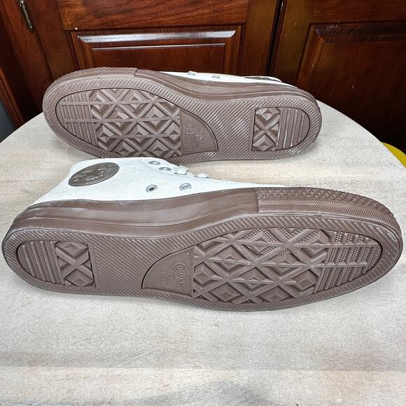 Converse CTAS Pro Mid Egret Brown Leather Shoes Mens 8.5 Womens 10.5 A09234C NEW - Picture 11 of 13